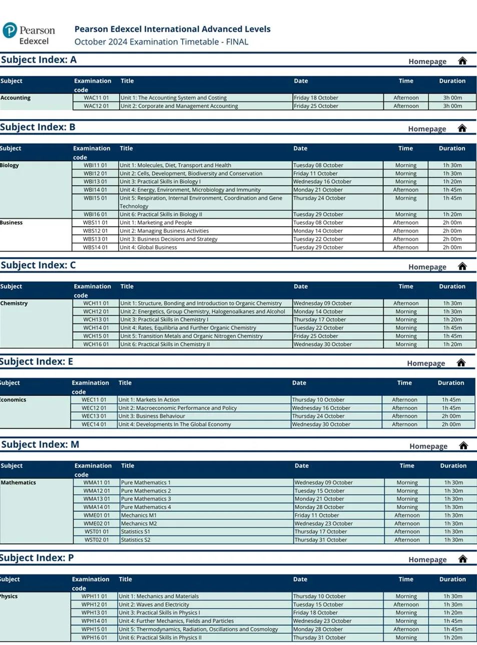 2024爱德思alevel秋季考试时间